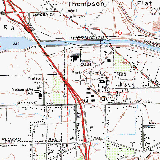 Topographic Map of Butte County Cemetery, CA