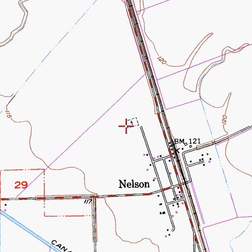 Topographic Map of Nelson Cemetery, CA