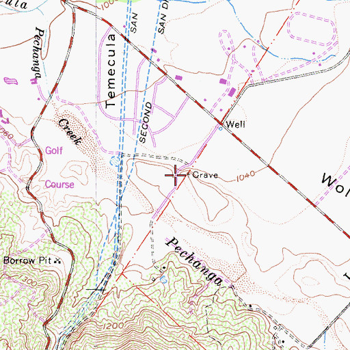 Topographic Map of Louis Wolf Tombstone, CA
