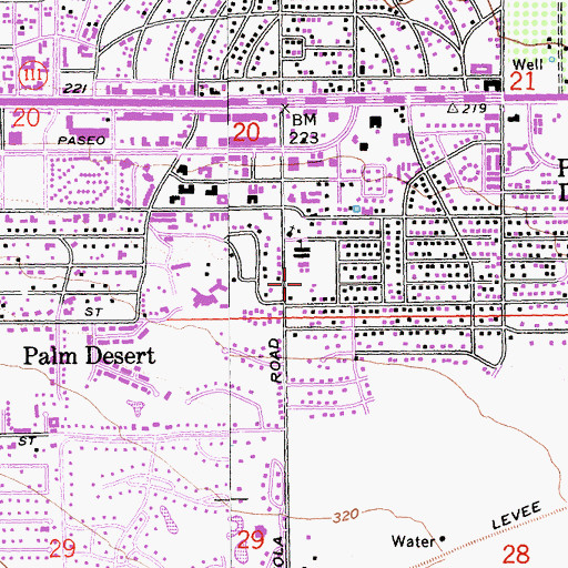Topographic Map of Hope Lutheran Church Columbarium, CA