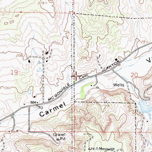 Topographic Map of Carmel Valley Cemetery, CA