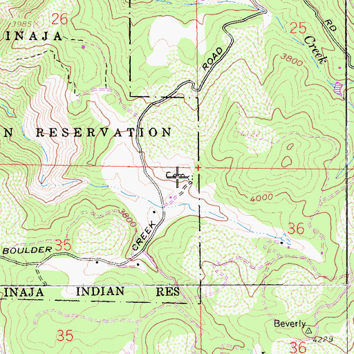 Topographic Map of Inaja Indian Reservation Cemetery, CA