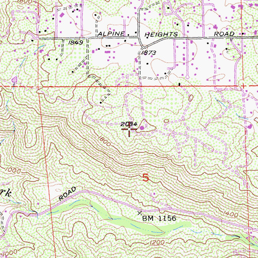 Topographic Map of Mount Pisgah Pioneer Cemetery, CA