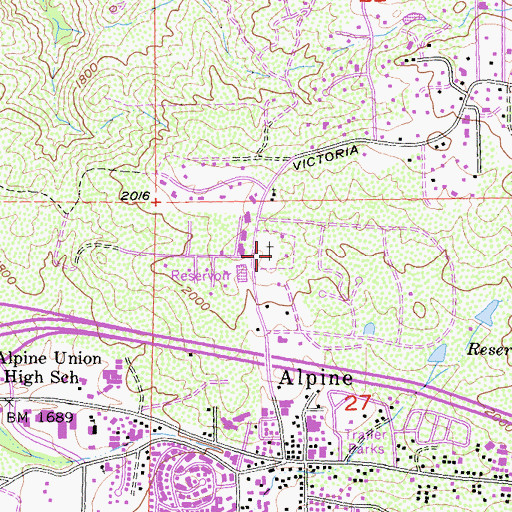 Topographic Map of Alpine Cemetery, CA