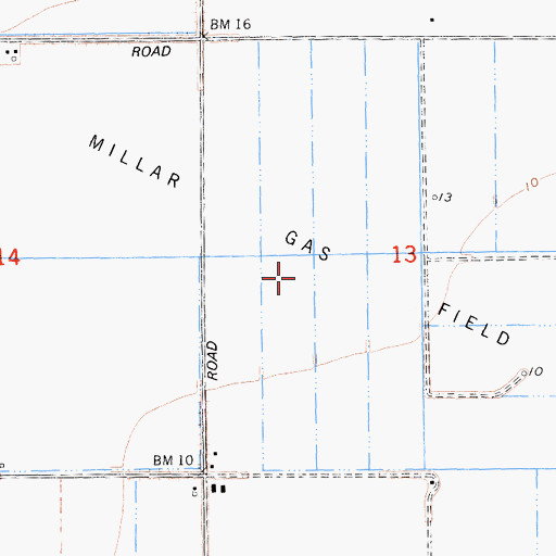 Topographic Map of Millar Gas Field, CA