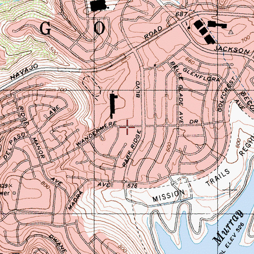 Topographic Map of Saint Dunstan's Episcopal Church Columbarium, CA