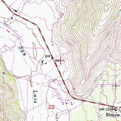 Topographic Map of Saint Francis Episcopal Church Memorial Garden, CA