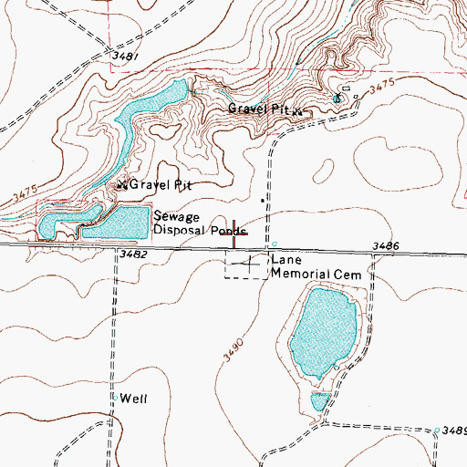 Topographic Map of Brown Cemetery, TX