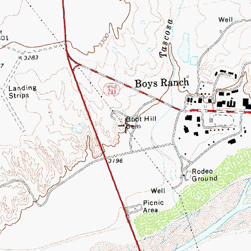 Topographic Map of Cal Farley's Boys Ranch Cemetery, TX