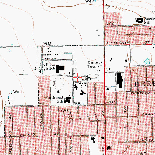 Topographic Map of Saint Anthonys Cemetery, TX