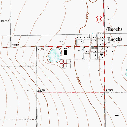 Topographic Map of Enochs Cemetery, TX