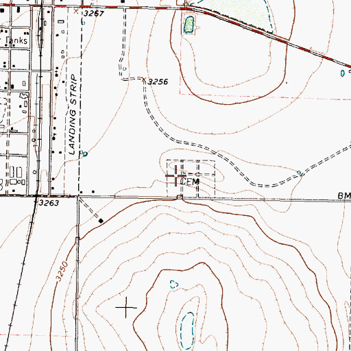 Topographic Map of Silverton Cemetery, TX