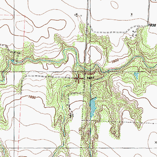 Topographic Map of Dillon Cemetery, TX