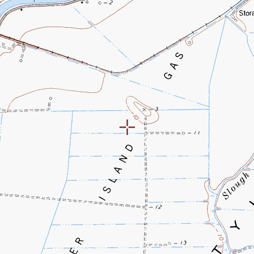 Topographic Map of River Island Gas Field, CA