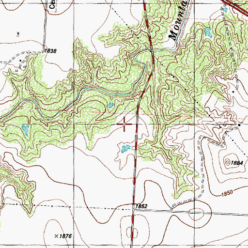 Topographic Map of Hutchins Family Cemetery, TX