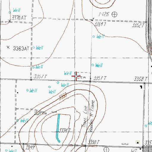 Topographic Map of Abernathy Cemetery, TX