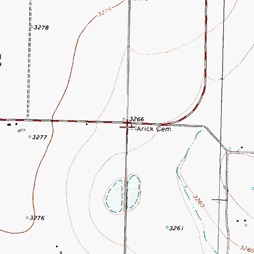 Topographic Map of Irick Cemetery, TX