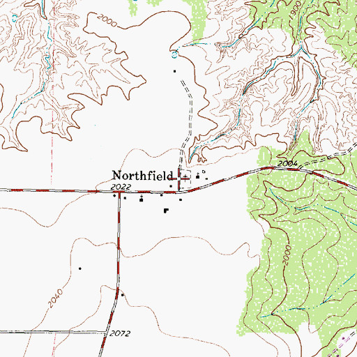 Topographic Map of Northfield Cemetery, TX