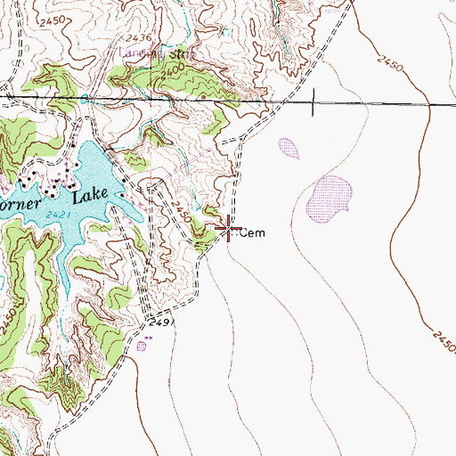 Topographic Map of Old Whiteflat Cemetery, TX