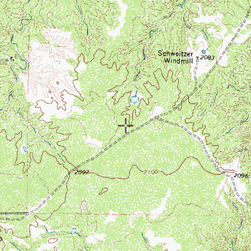Topographic Map of Tee Pee City Cemetery, TX