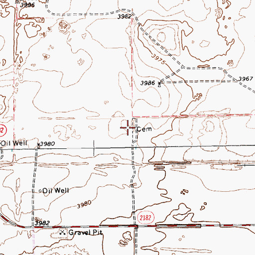 Topographic Map of Bledsoe Cemetery, TX
