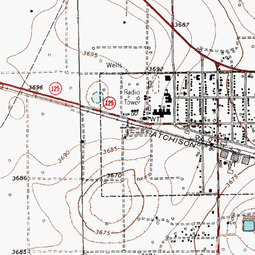 Topographic Map of Whiteface Cemetery, TX