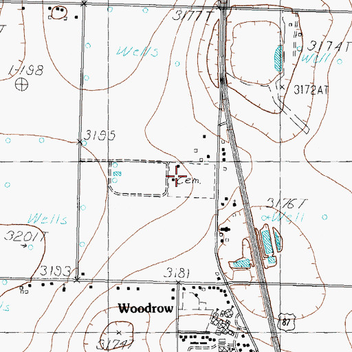 Topographic Map of Peaceful Gardens Memorial Park, TX