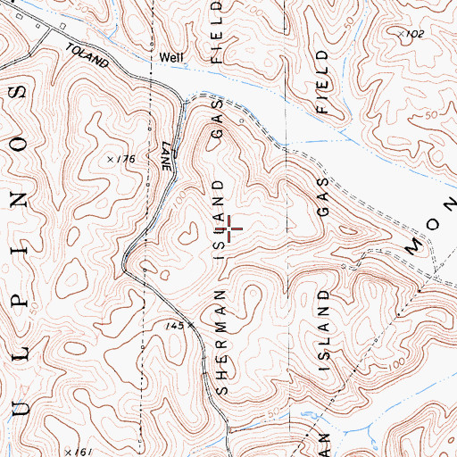 Topographic Map of Sherman Island Gas Field, CA