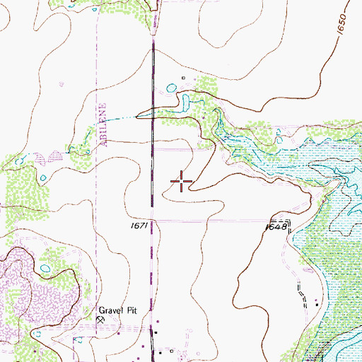 Topographic Map of Texas State Veterans Cemetery at Abilene, TX
