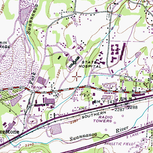 Topographic Map of Western Carolina State Veterans Cemetery, NC