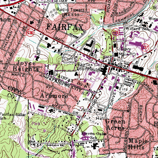Topographic Map of Fairfax County Adult Detention Center, VA