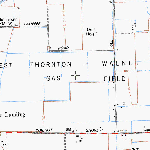 Topographic Map of West Thornton-Walnut Grove Gas Field, CA