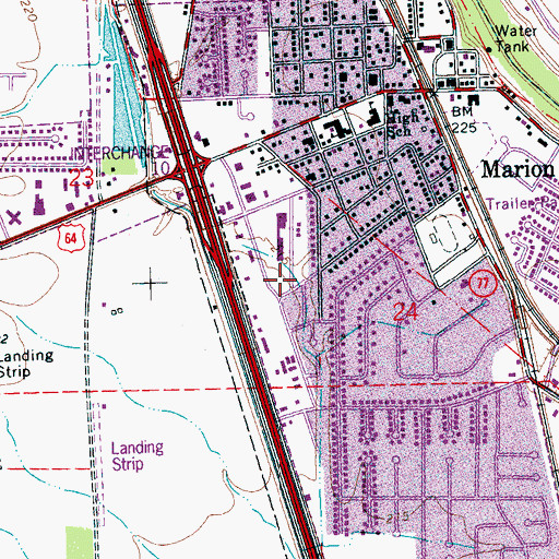 Topographic Map of Marion Post Office, AR