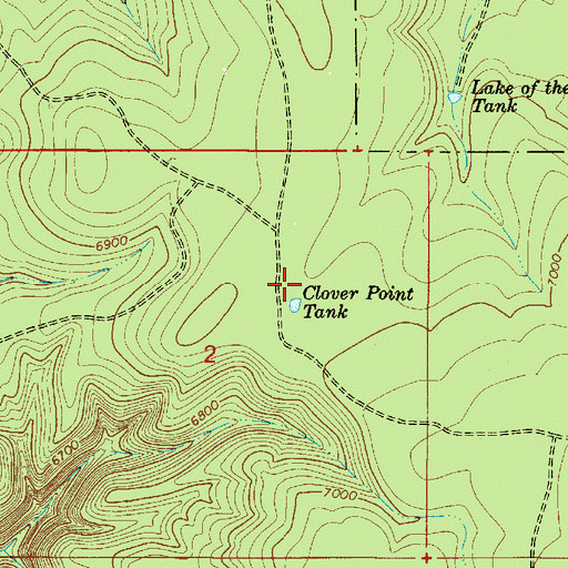 Topographic Map of Clover Point Tank, AZ