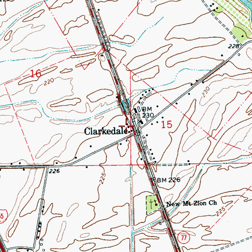 Topographic Map of Clarkedale Post Office, AR