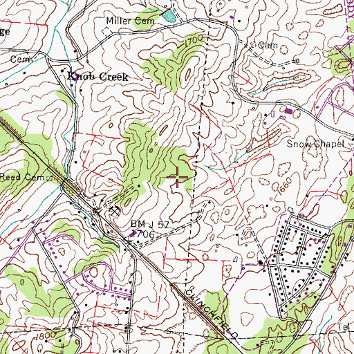 Topographic Map of Carroll Reece Post Office, TN