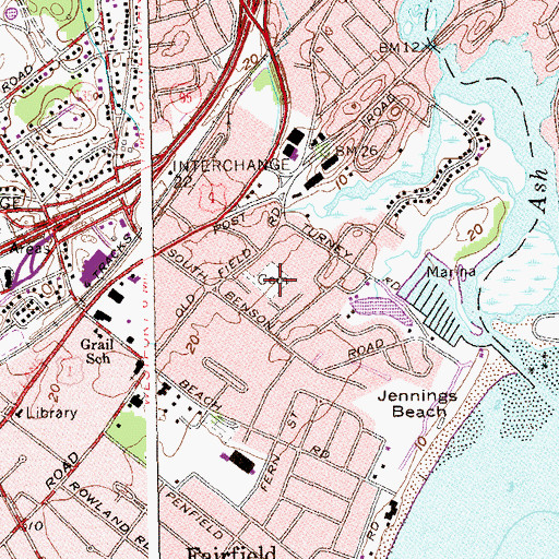 Topographic Map of Fairfield East Cemetery, CT