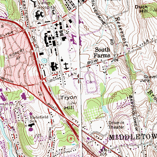 Topographic Map of State Veterans Cemetery, CT