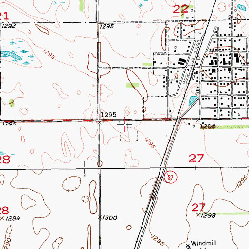 Topographic Map of Hecla City Cemetery, SD