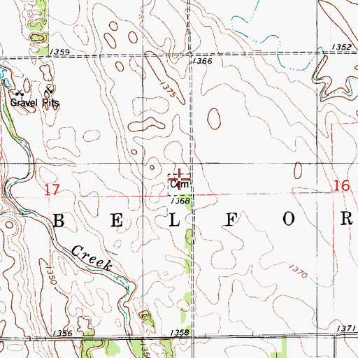 Topographic Map of Union Cemetery, SD
