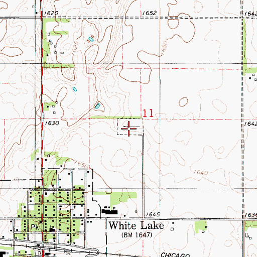 Topographic Map of White Lake Cemetery, SD