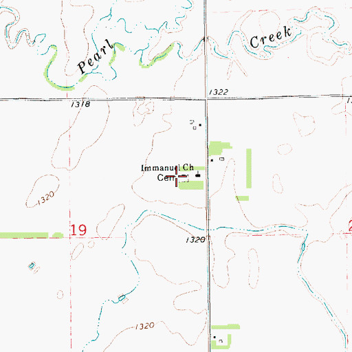 Topographic Map of Immanuel Lutheran Church Cemetery, SD