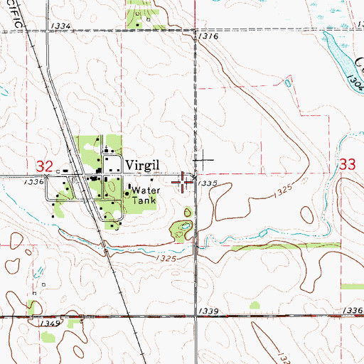 Topographic Map of Virgil Cemetery, SD