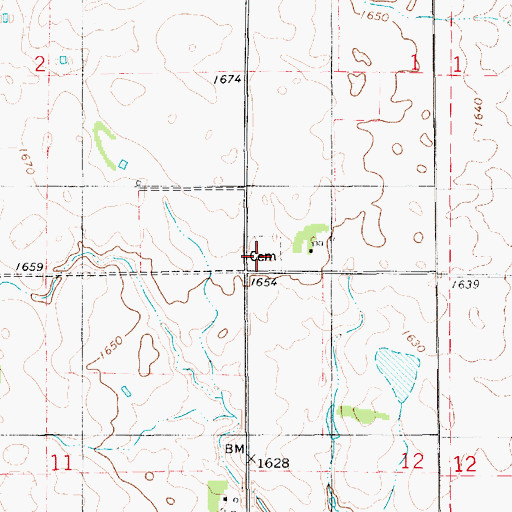 Topographic Map of Gramkow - Vesper Cemetery, SD