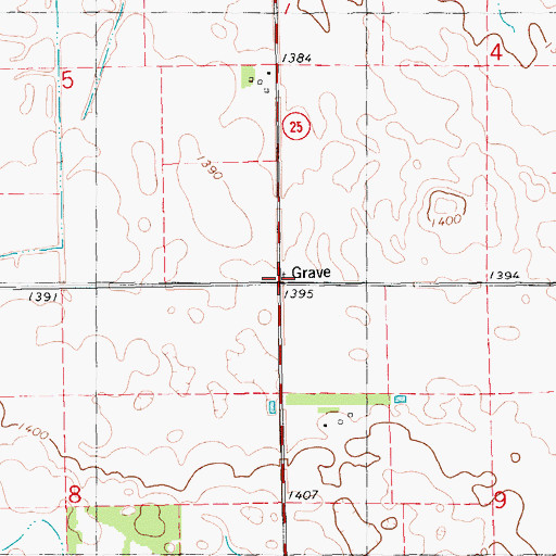 Topographic Map of Pietz Cemetery, SD