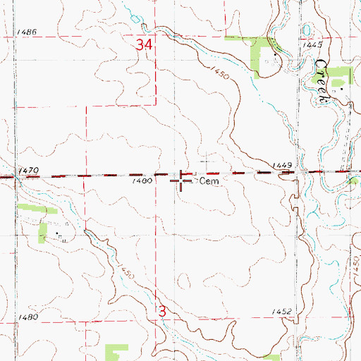 Topographic Map of Wittmeier Cemetery, SD