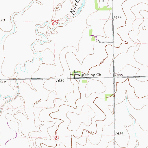 Topographic Map of Sterling Lutheran Cemetery, SD