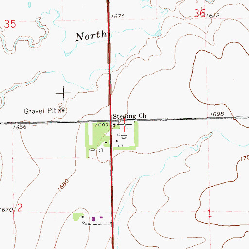 Topographic Map of Sterling Methodist Cemetery, SD
