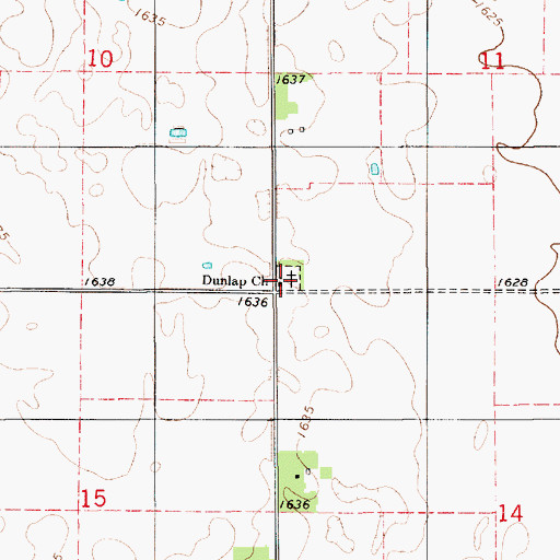 Topographic Map of Dunlap Church Cemetery, SD