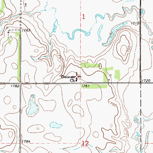 Topographic Map of Saint Placidus Catholic Cemetery, SD